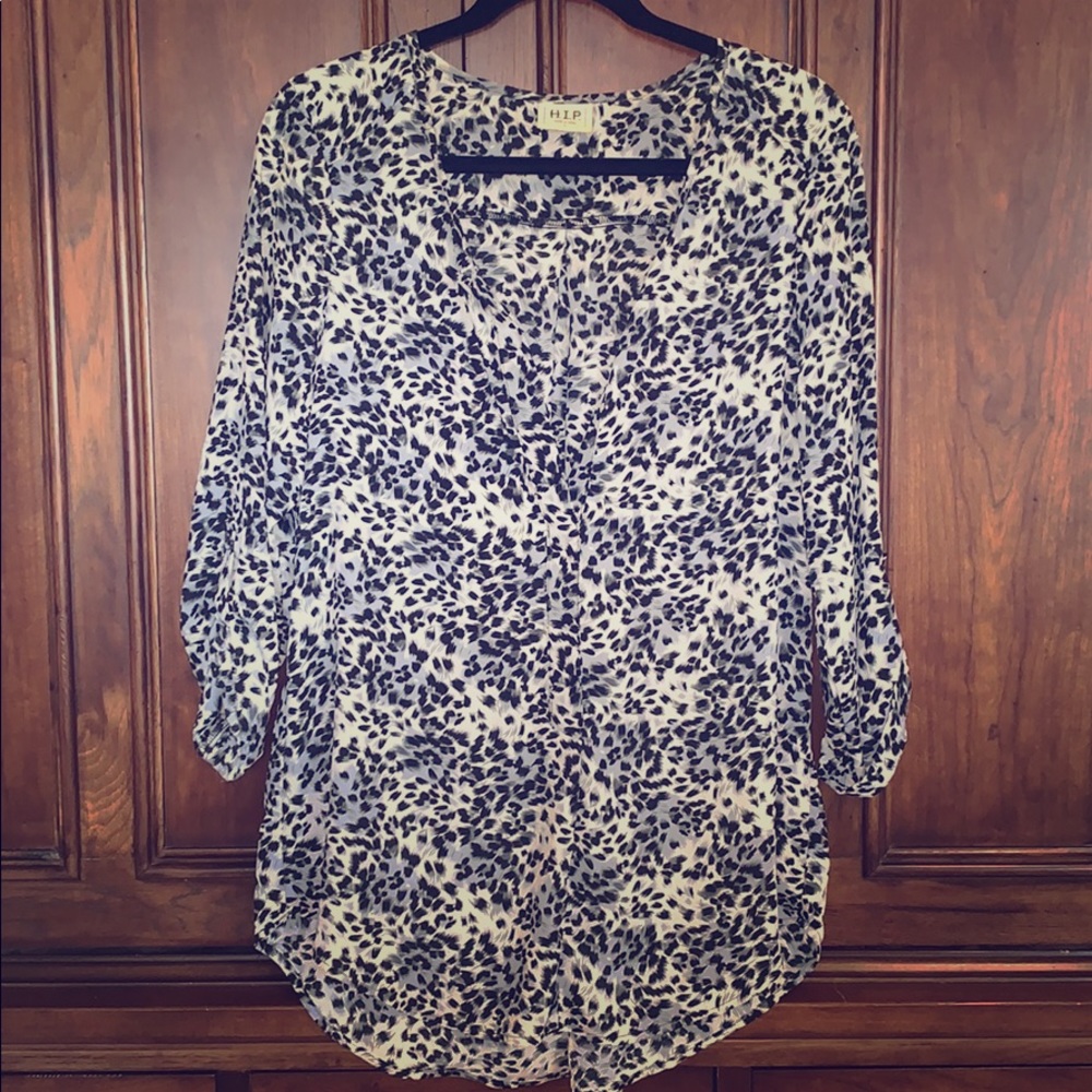 Sheer Animal Print Blouse